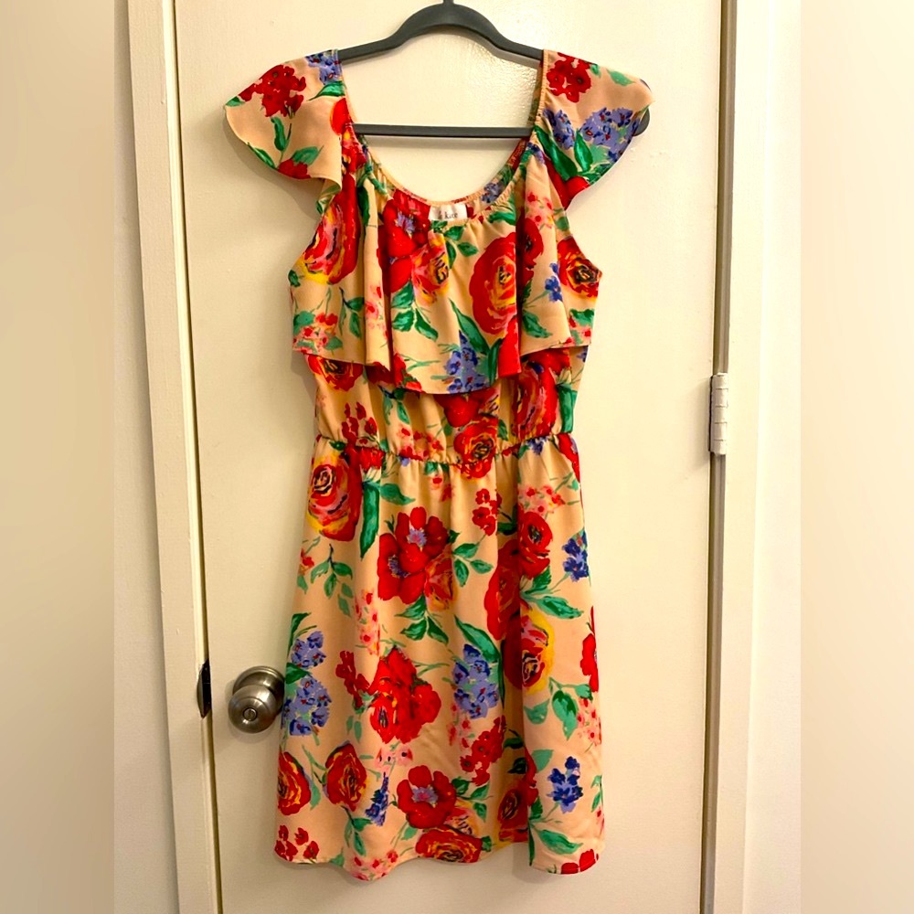 Vintage floral elastic waist dress